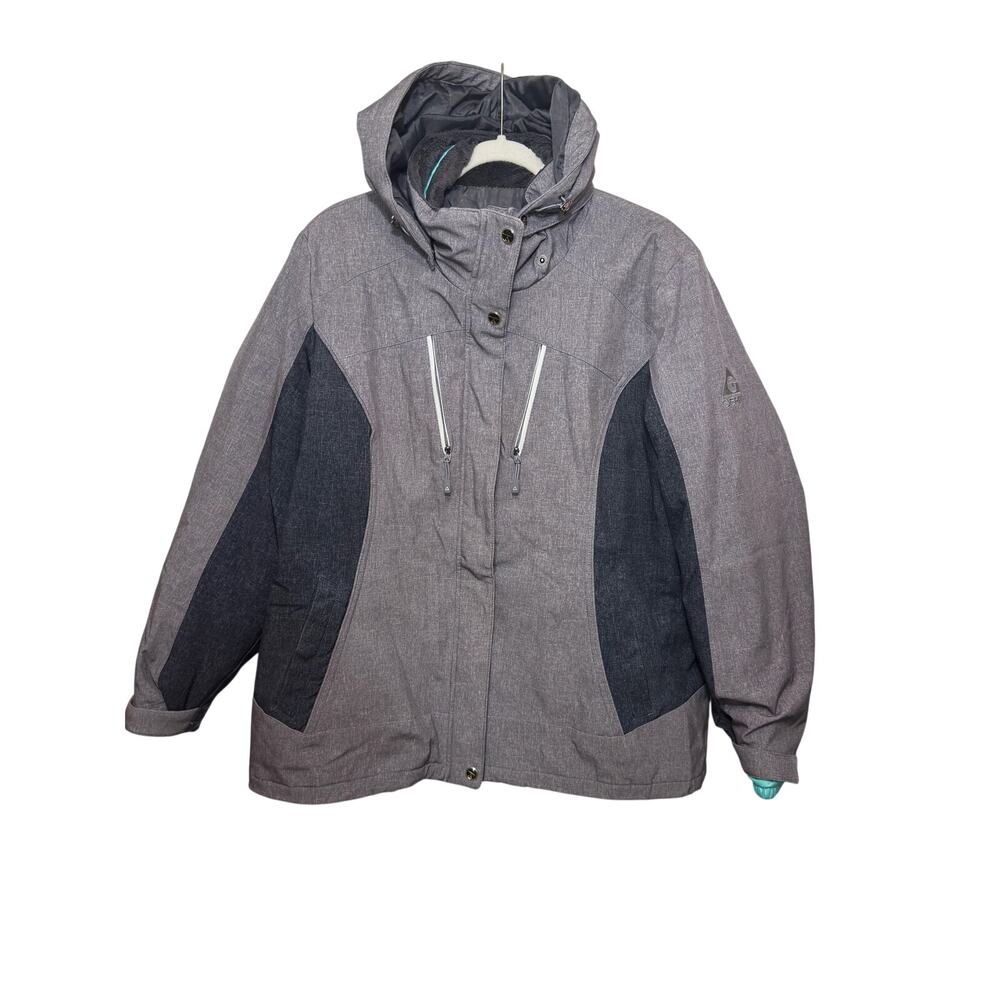 Gerry Women XL Gray 3-in-1 System Jacket Quilted Liner Ski Snowboard Gorpcore